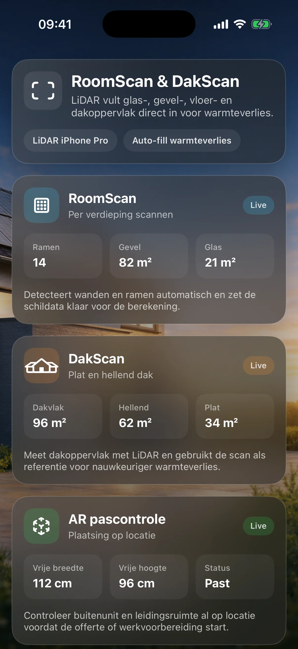 AR scan functie voor ruimtemeting